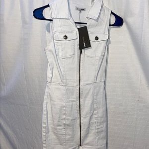 Denim white dress from fashion nova